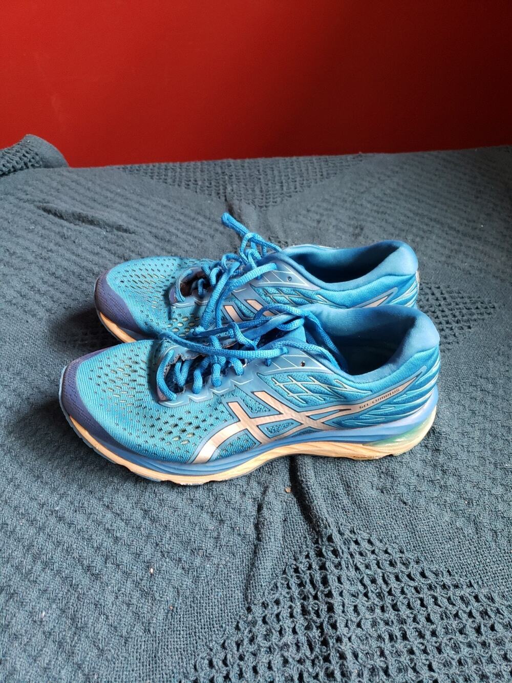 Asics Gel Cumulus Shoes Size 8.5 Women Blue Running Gym Marathon 1012A468